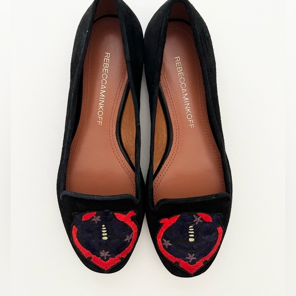 Rebecca Minkoff Astro Too Scorpio Black Suede Flat Loafer Shoes - Picture 4 of 10
